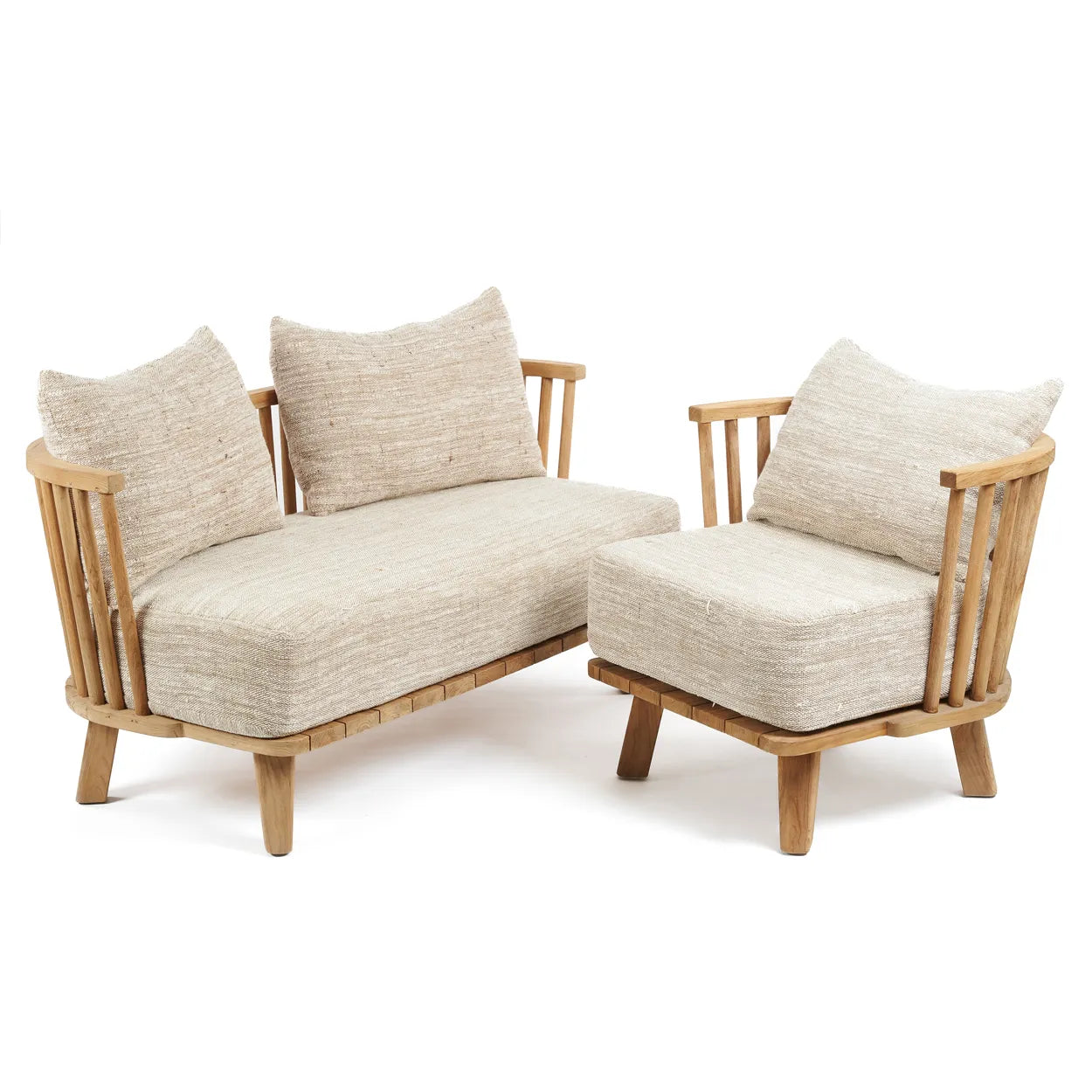 Silla de dos plazas Malawi - Beige natural