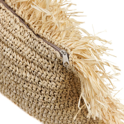 The Raffia Cushion Cover Rectangular - Natural - 35x100