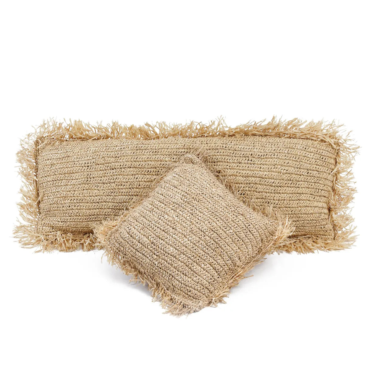 The Raffia Cushion Cover Rectangular - Natural - 35x100