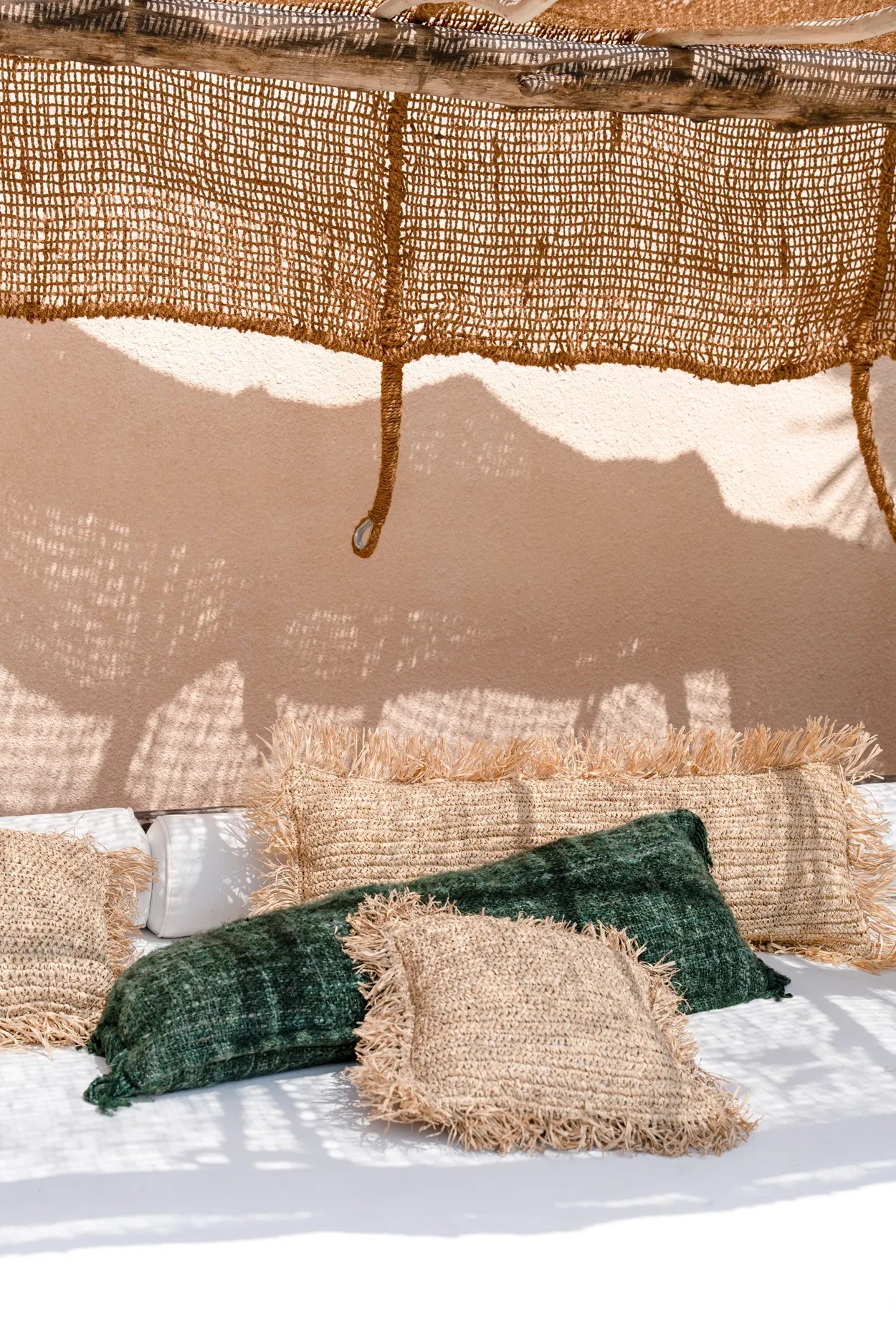 The Raffia Cushion Cover Rectangular - Natural - 35x100