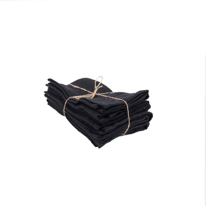 The Linen Napkin - Black - Set of 4