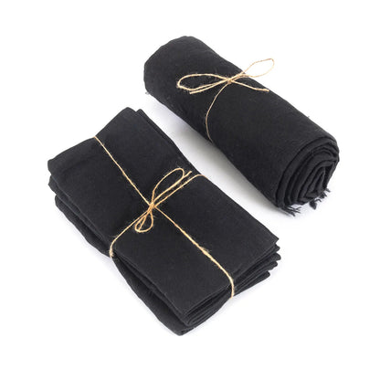 The Linen Napkin - Black - Set of 4