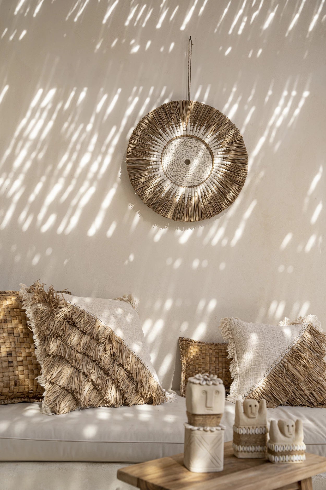 The Raffia Macramé Wall Deco - White Natural