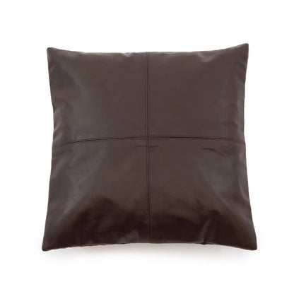 The Four Panel Leather Cushion Cover - Choco - 40x40