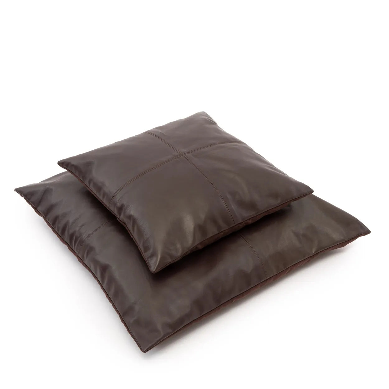 The Four Panel Leather Cushion Cover - Choco - 40x40