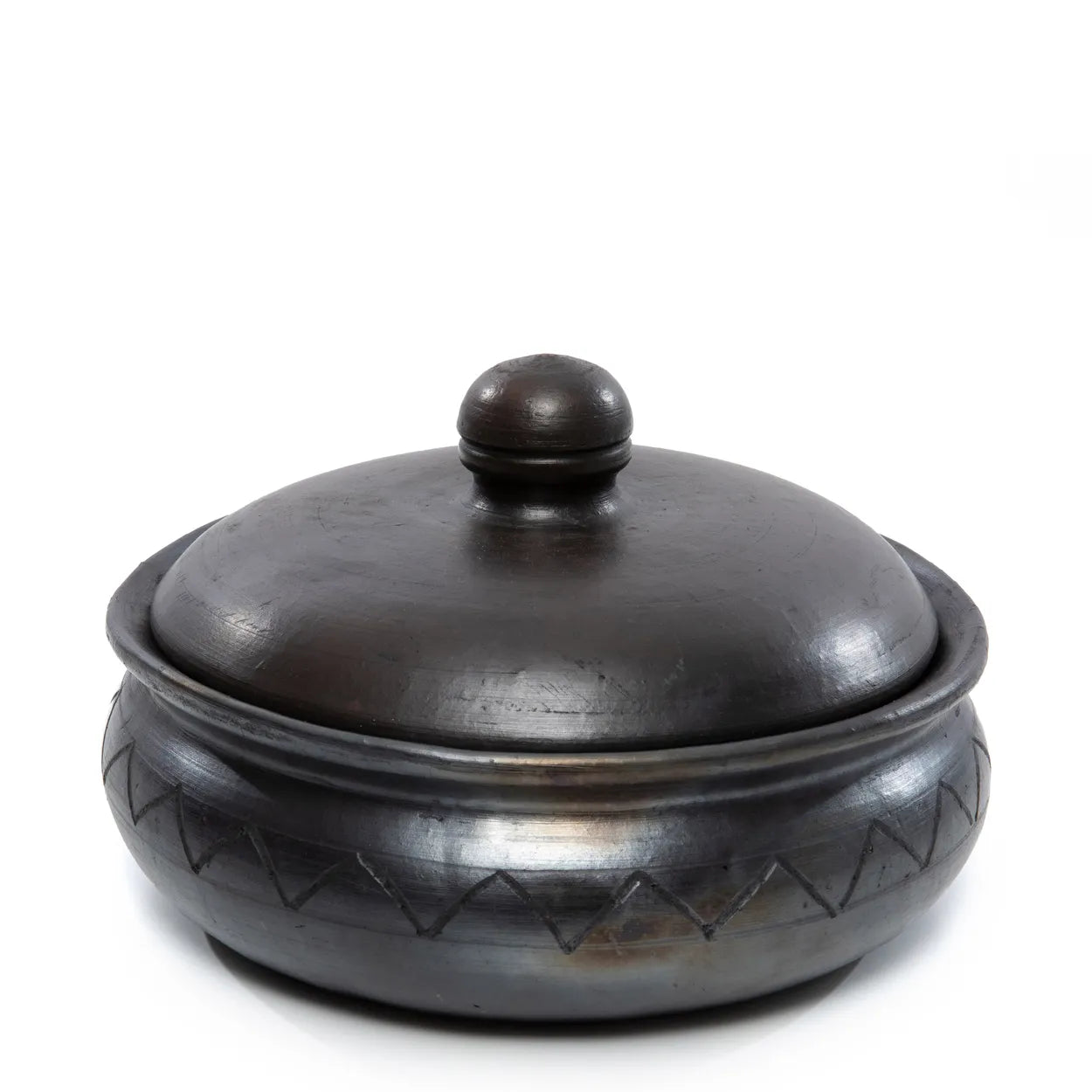 The Burned Curry pot With Pattern - Black