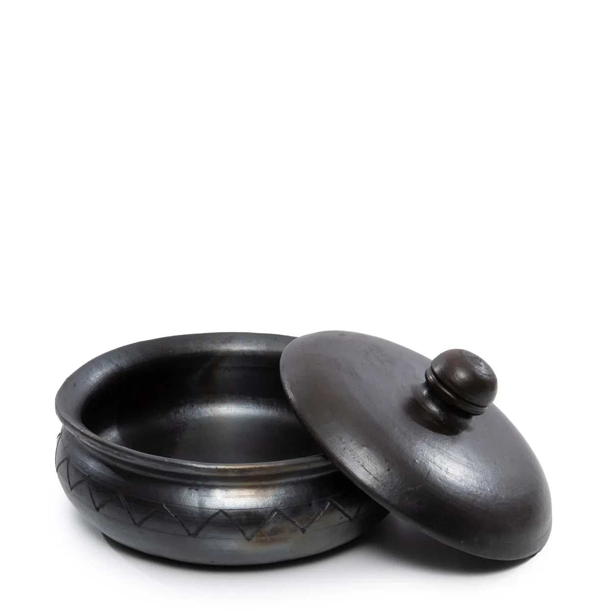 The Burned Curry pot With Pattern - Black