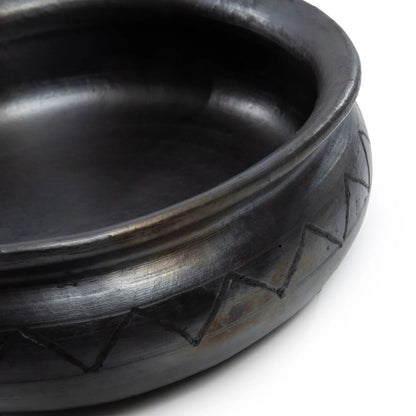 The Burned Curry pot With Pattern - Black