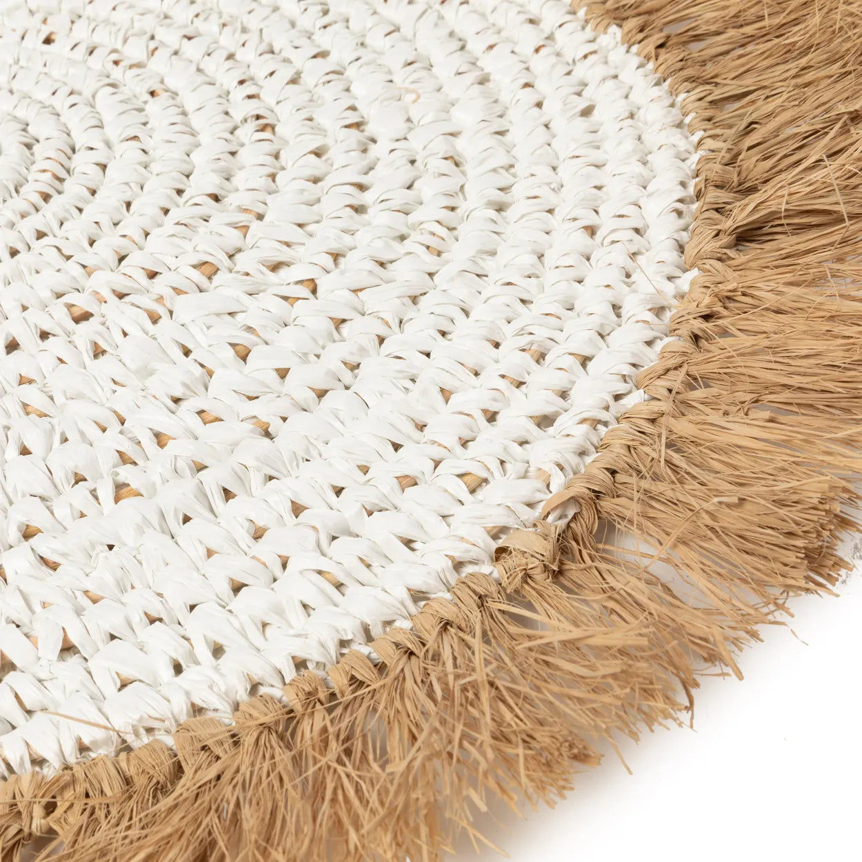 The Water Hyacinth Raffia Placemat - White Natural