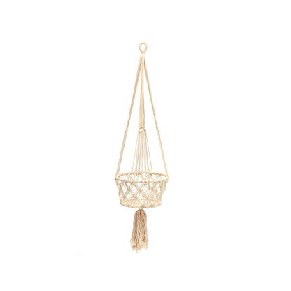 The Macrame Plant Holder - White - M