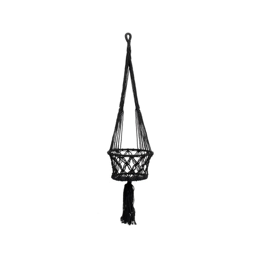 The Macrame Plant Holder - Black - M