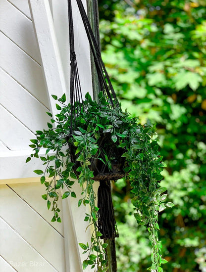 The Macrame Plant Holder - Black - M