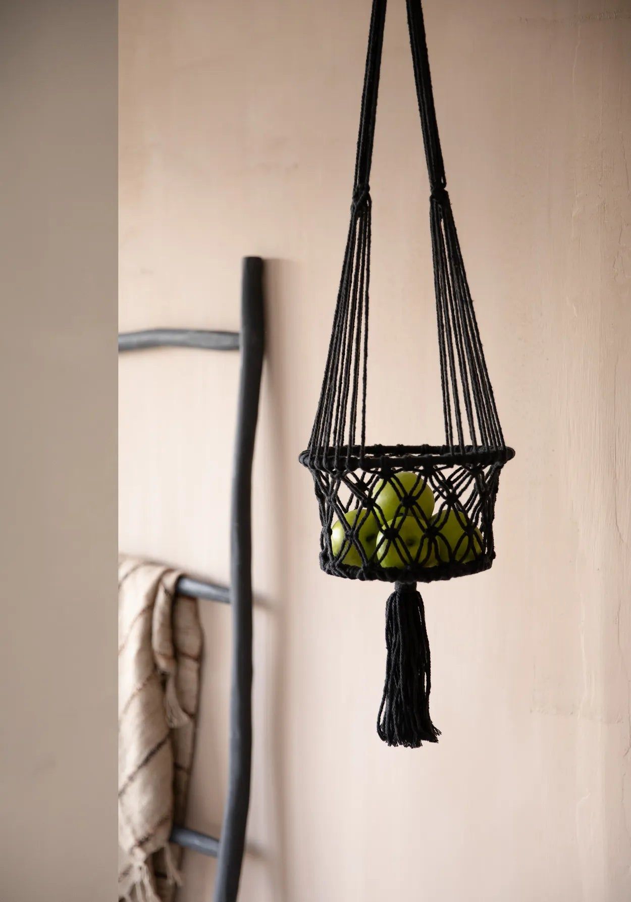 The Macrame Plant Holder - Black - M