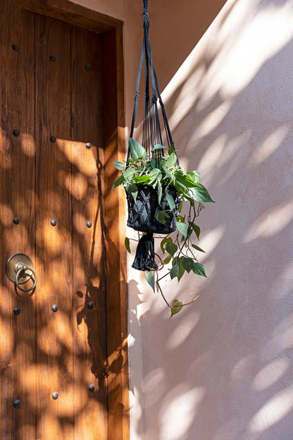 The Macrame Plant Holder - Black - L