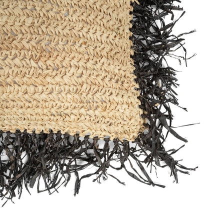 The Raffia Cushion Cover Square - Natural Black - 60x60