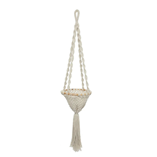 Macetero The Twisted Macramé - Blanco natural - L