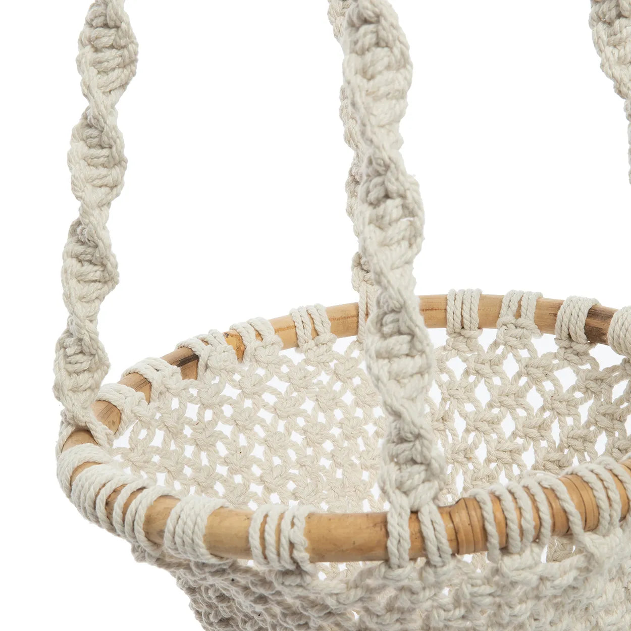 The Twisted Macramé Plant Holder - Natural White - L