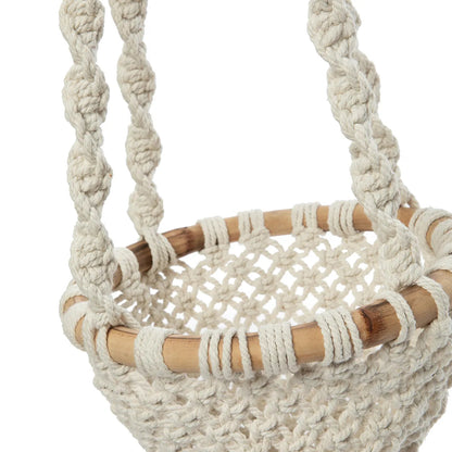 The Twisted Macramé Plant Holder - Natural White - M