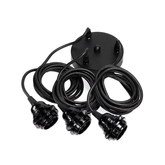 Lámparas de Techo Plafón - Negro - 3 Accesorios