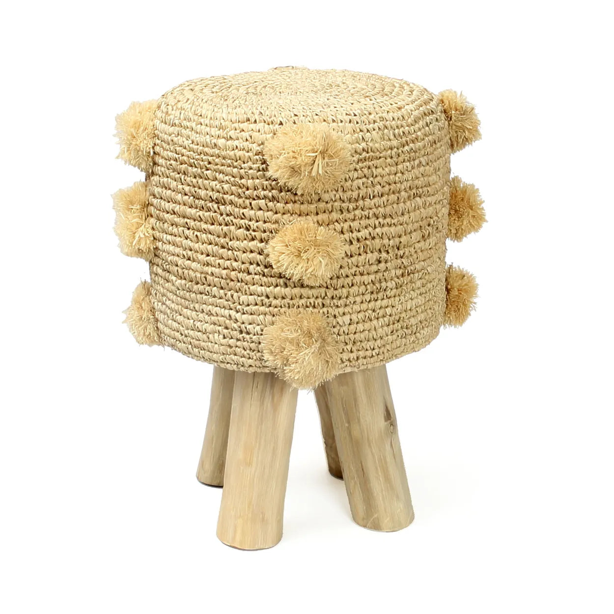 The Raffia Pom Pom Stool