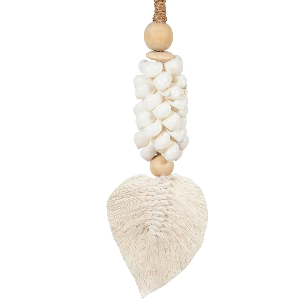 The Leaf & Shell Tassel - White