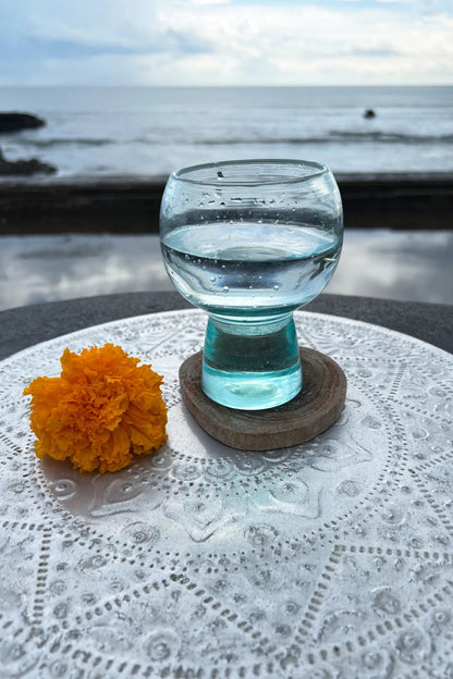 Posavasos bohemio de raíz de teca