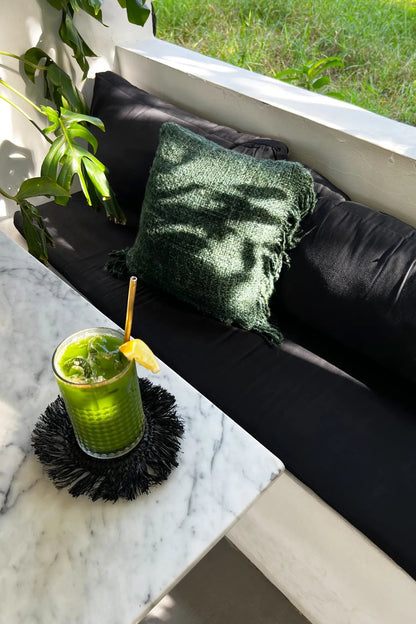 Posavasos de rafia The Fringe - Negro