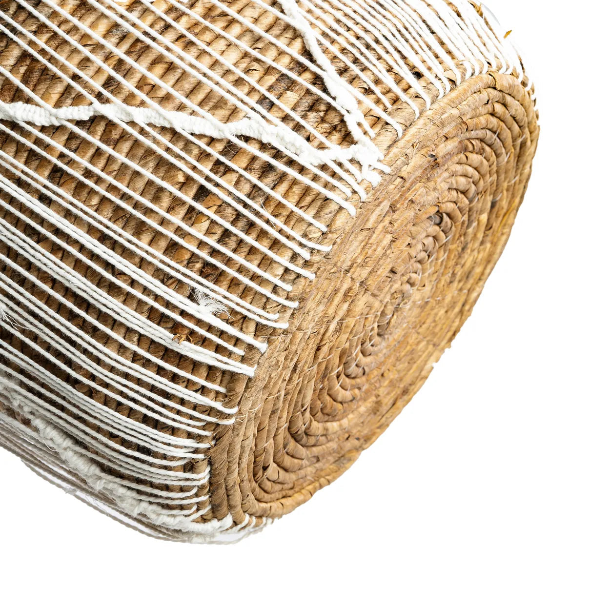 The Straight Stitched Macrame Basket - Natural White - L