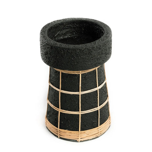 The Serene Candle Holder - Black Natural - L