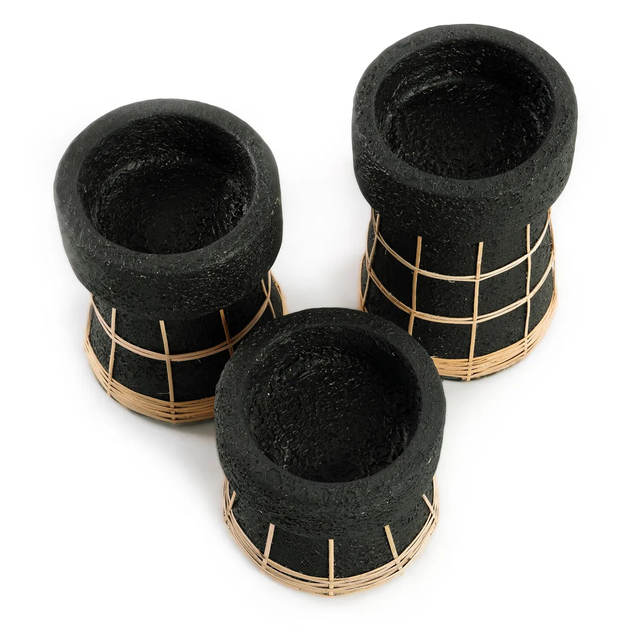 The Serene Candle Holder - Black Natural - L