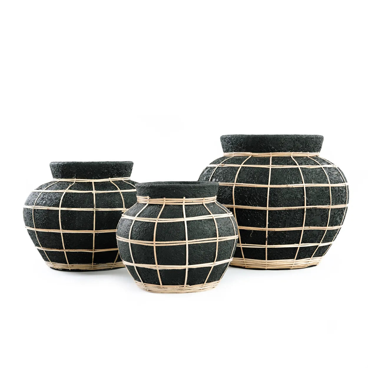 The Belly Vase - Black Natural - S