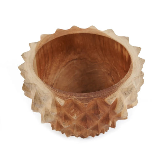 Cuenco de raíz de teca para durian - S