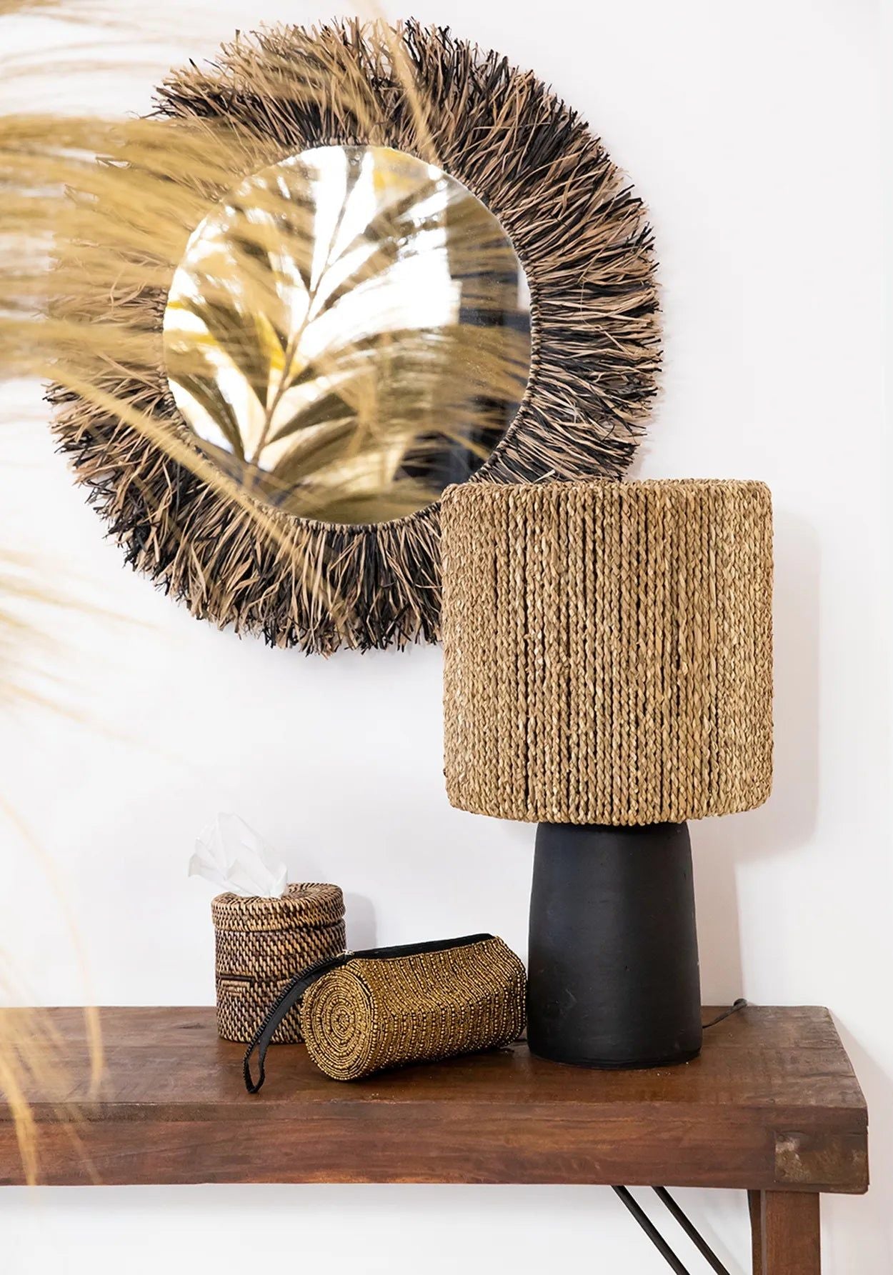 The Chalki Table Lamp - Black Natural