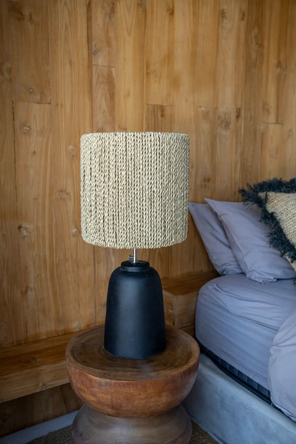 The Chalki Table Lamp - Black Natural