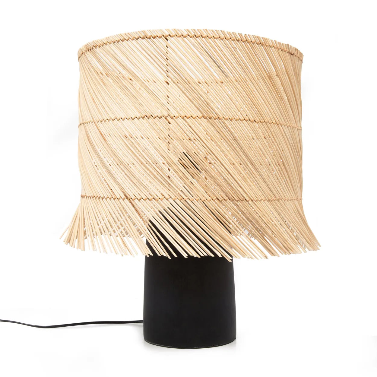 The Rattan Table Lamp - Black Natural