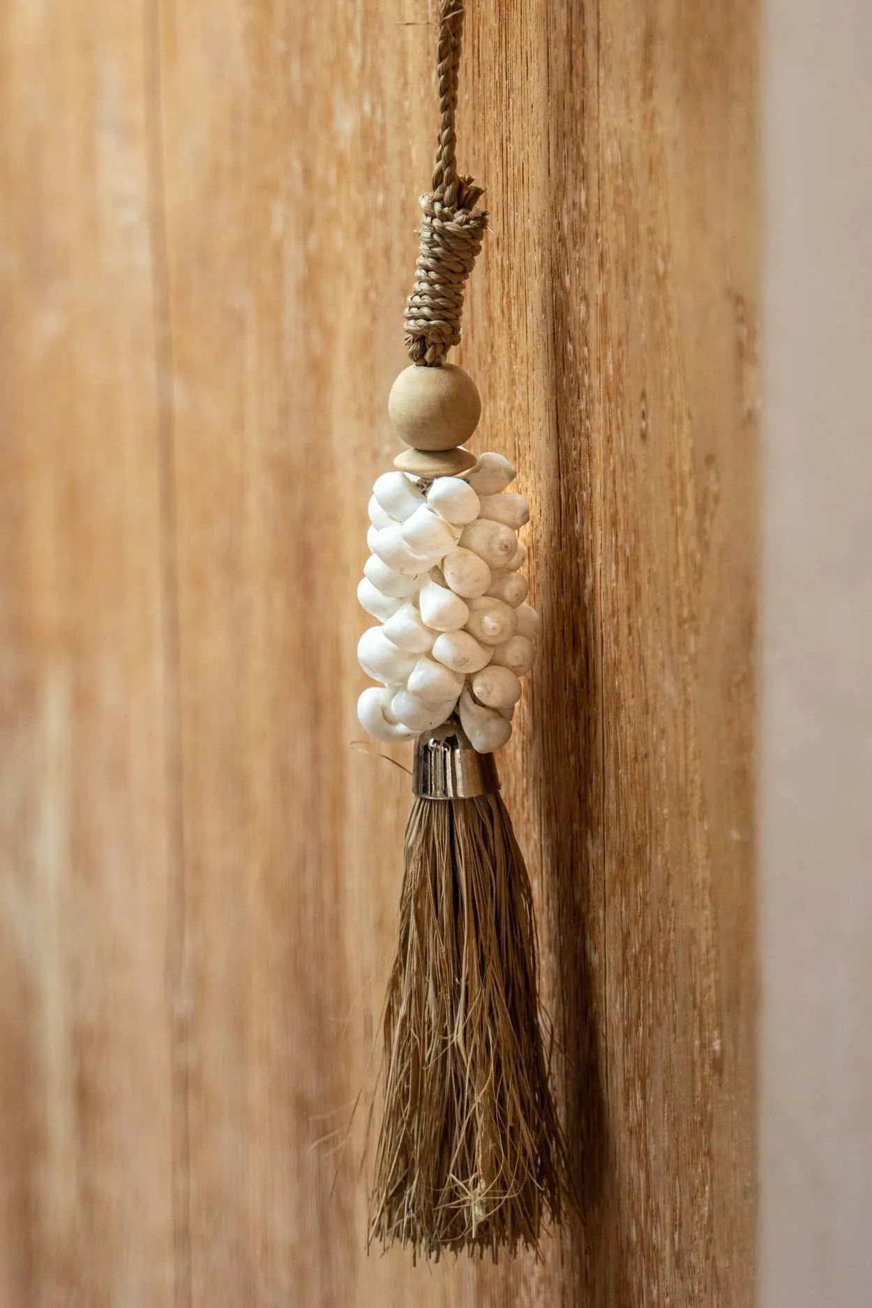 The Cowrie and Raffia Tassel - Natural