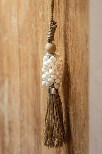 The Cowrie and Raffia Tassel - Natural