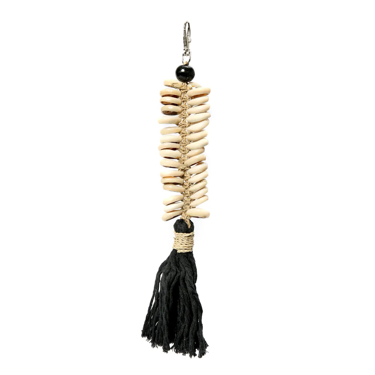 El llavero Macrame Fishbone - Negro