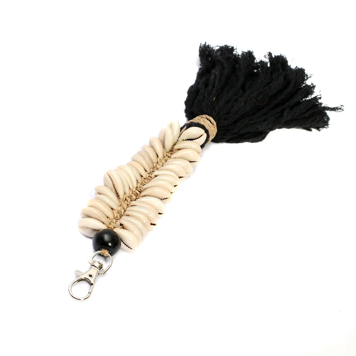 El llavero Macrame Fishbone - Negro