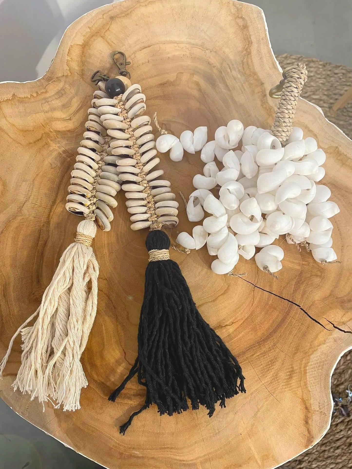 El llavero Macrame Fishbone - Negro