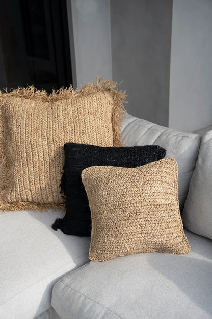 The Raffia Flores Cushion Cover Square - Natural - 40x40