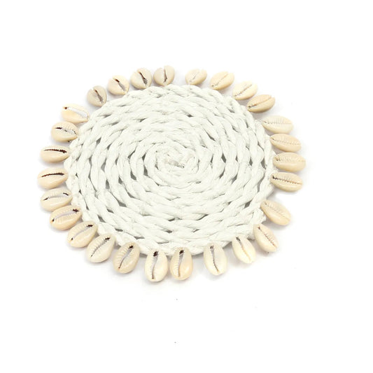Posavasos de concha de algas marinas - Blanco