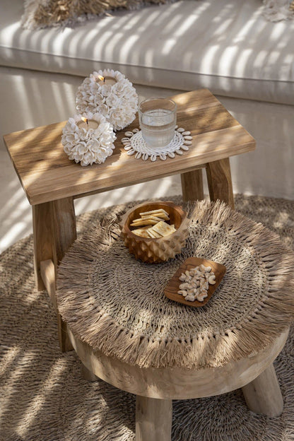 Posavasos de concha de algas marinas - Blanco