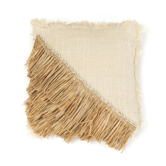 Funda de cojín The Raffia de Algodón - Blanco Natural - 60x60