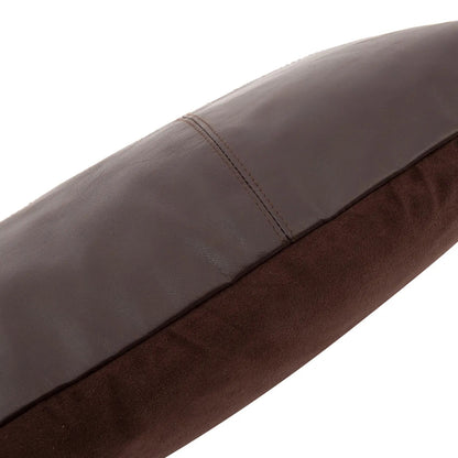 The Six Panel Leather Cushion Cover - Choco - 30x50