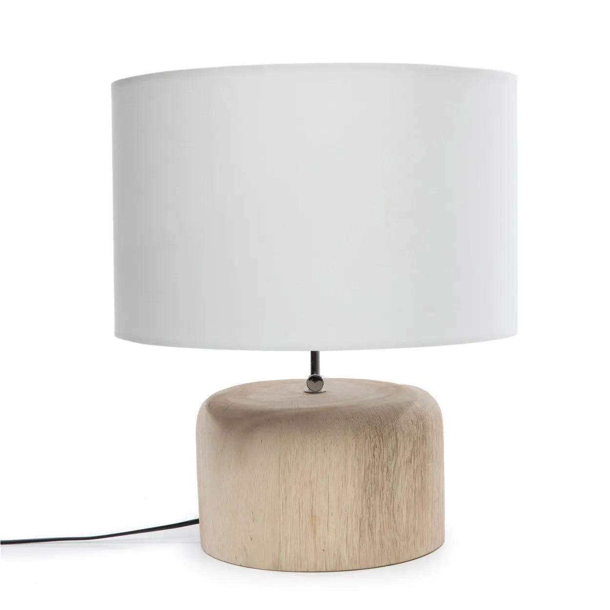 The Teak Wood Table Lamp - Natural White