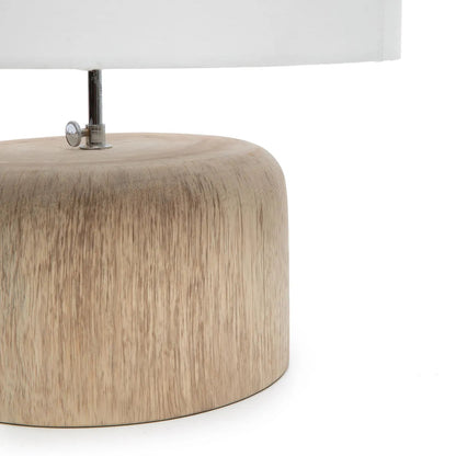 The Teak Wood Table Lamp - Natural White