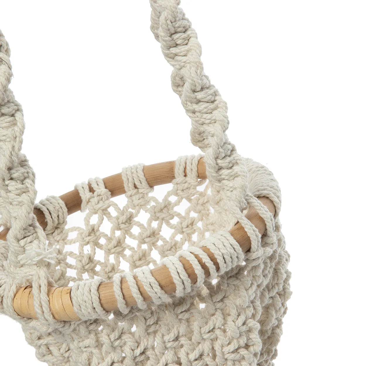 El soporte para plantas Twisted Macramé - Blanco natural -S