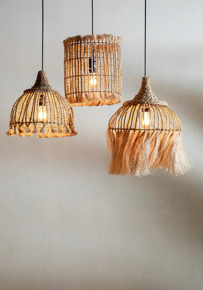 The Abaca Tassel Pendant - Natural - S