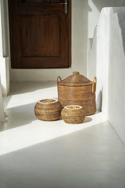 The Colonial Handles Basket - Natural Brown